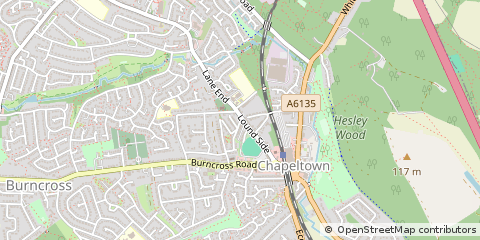 Map of Sheffield, South Yorkshire