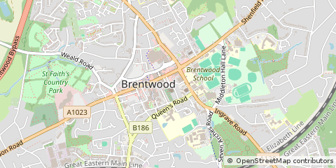Map of Brentwood, Essex