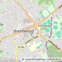 Map of Brentwood, Essex