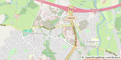 Map of Cardiff, Glamorgan