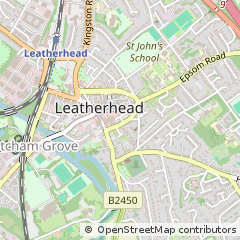 Map of Leatherhead, Surrey
