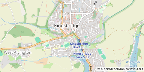 Map of Kingsbridge, Devon