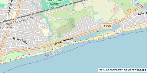 Map of Lancing, West Sussex