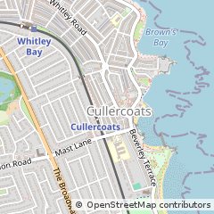 Map of Cullercoats, Tyne & Wear