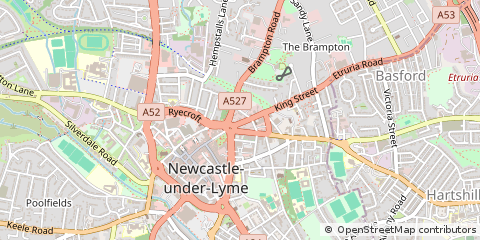 Map of Newcastle, Staffordshire