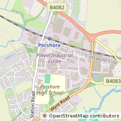 Map of Pershore, Worcestershire