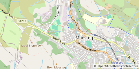 Map of Maesteg, Bridgend