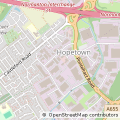 Map of Wakefield, West Yorkshire