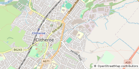 Map of Clitheroe, Lancashire
