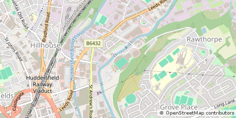 Map of Huddersfield, West Yorkshire