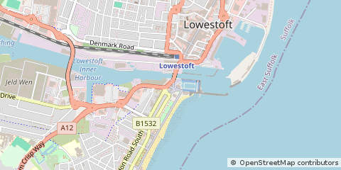 Map of Lowestoft, Suffolk