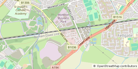 Map of Hebburn, Tyne and Wear
