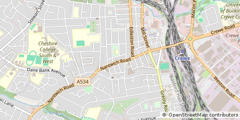 Map of Crewe, Cheshire