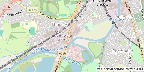 Map of Wakefield, West Yorkshire