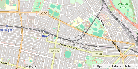Map of Hove, East Sussex