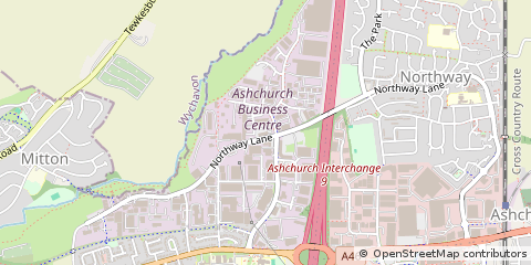 Map of Tewkesbury, Gloucestershire