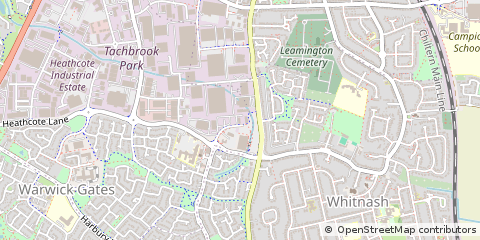 Map of Warwick, Warwickshire