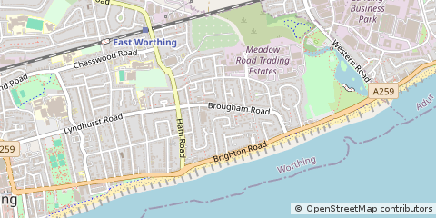 Map of Worthing, West Sussex