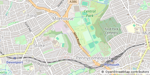 Map of Plymouth, Devon