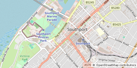 Map of Southport, Merseyside