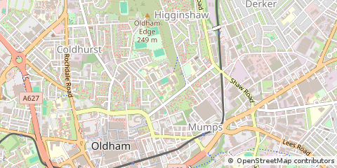 Map of Oldham, Manchester