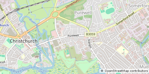 Map of Christchurch, Dorset