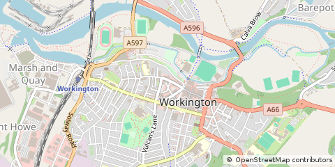 Map of Workington, Cumbria