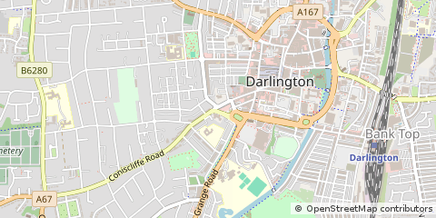 Map of Darlington, County Durham