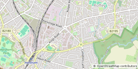 Map of Horsham, West Sussex