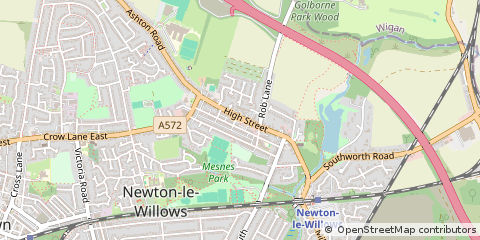 Map of Newton-LE-Willows, Merseyside