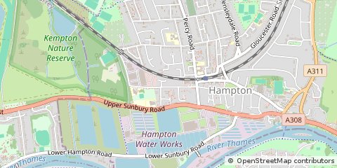 Map of Hampton, Middlesex
