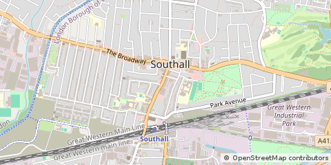 Map of Southall, Middlesex