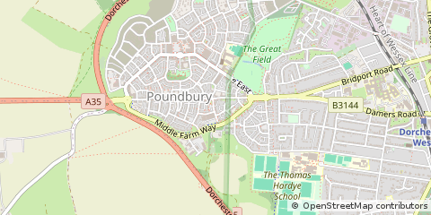 Map of Dorchester, Dorset