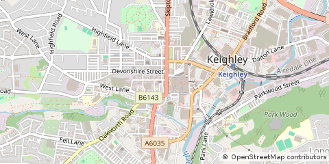 Map of Keighley, West Yorkshire
