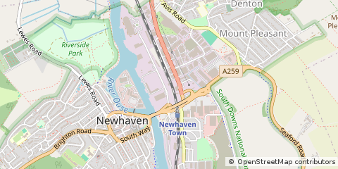 Map of Newhaven, East Sussex