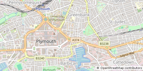 Map of Plymouth, Devon