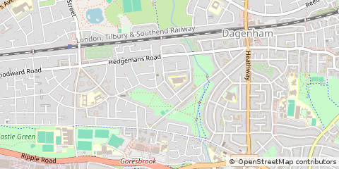 Map of Dagenham, Essex