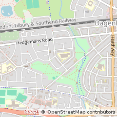 Map of Dagenham, Essex