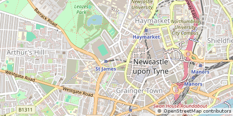 Map of Newcastle Upon Tyne