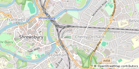 Map of Shrewsbury, Shropshire