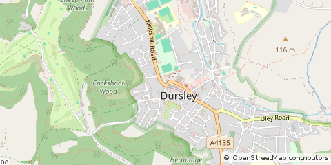 Map of Dursley, Gloucestershire