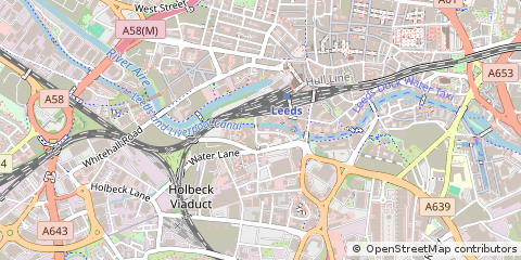 Map of Leeds, West Yorkshire