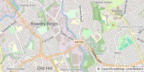 Map of Cradley Heath, West Midlands