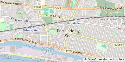 Map of Portslade, Sussex