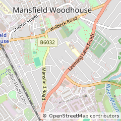Map of Mansfield, Nottinghamshire
