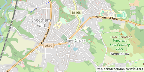 Map of Hyde, Cheshire