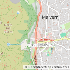 Map of Malvern, Worcestershire