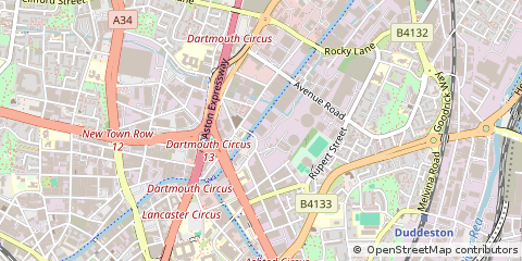 Map of Birmingham, West Midalnds