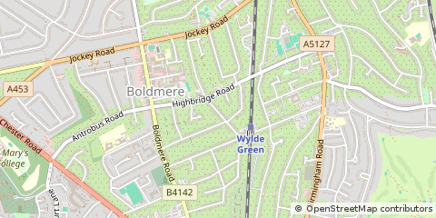 Map of Sutton Coldfield, West Midlands