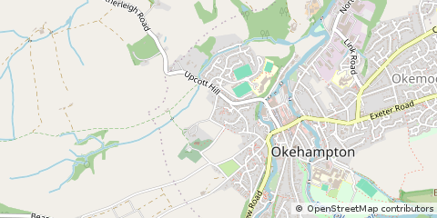 Map of Okehampton, Devon